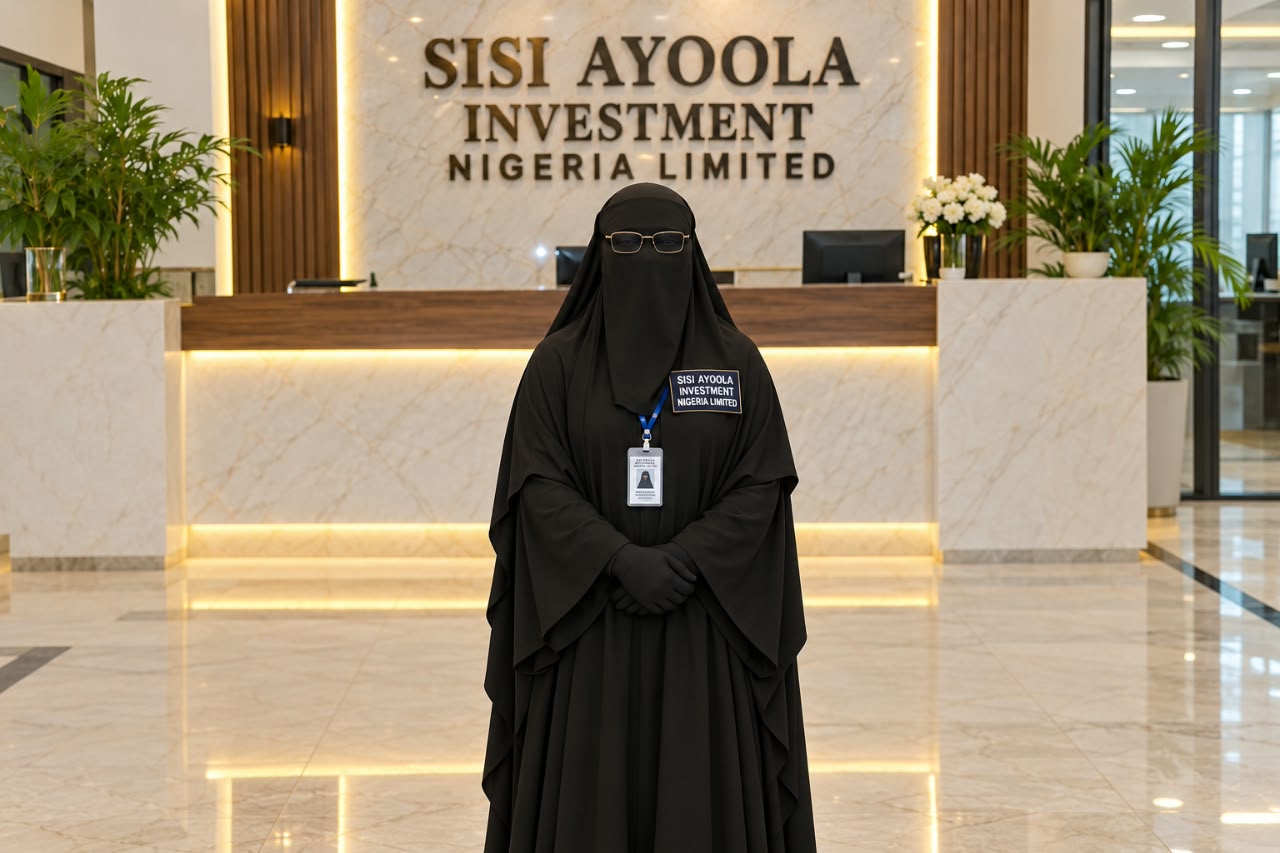 A Sisi Ayoola Investment Nigeria Limited team member in the company reception
